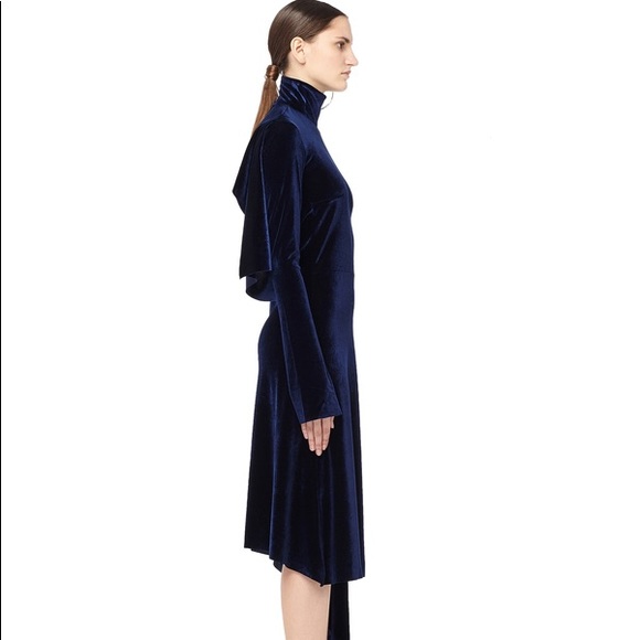 COPY - VETEMENTS VELVET PANEL MIDI DRESS - BLUE S NWT - Picture 4 of 9